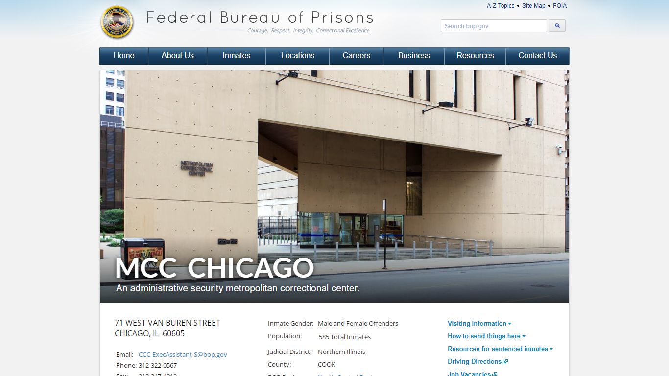 MCC Chicago - Federal Bureau of Prisons